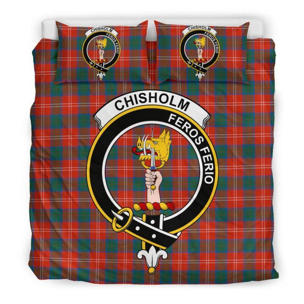Chisholm Ancient Clan Badge Tartan Bedding Set K5