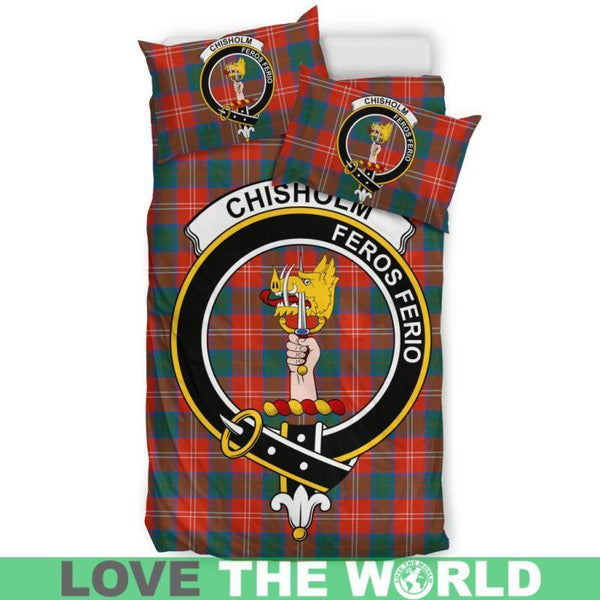 Chisholm Ancient Clan Badge Tartan Bedding Set K5
