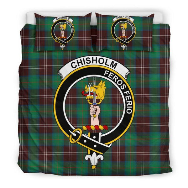 Chisholm Hunting Ancient Clan Badge Tartan Bedding Set K5