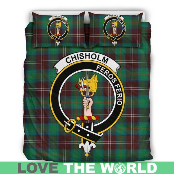 Chisholm Hunting Ancient Clan Badge Tartan Bedding Set K5