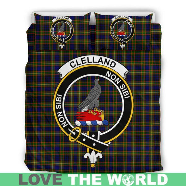 Clelland Modern Clan Badge Tartan Bedding Set K5