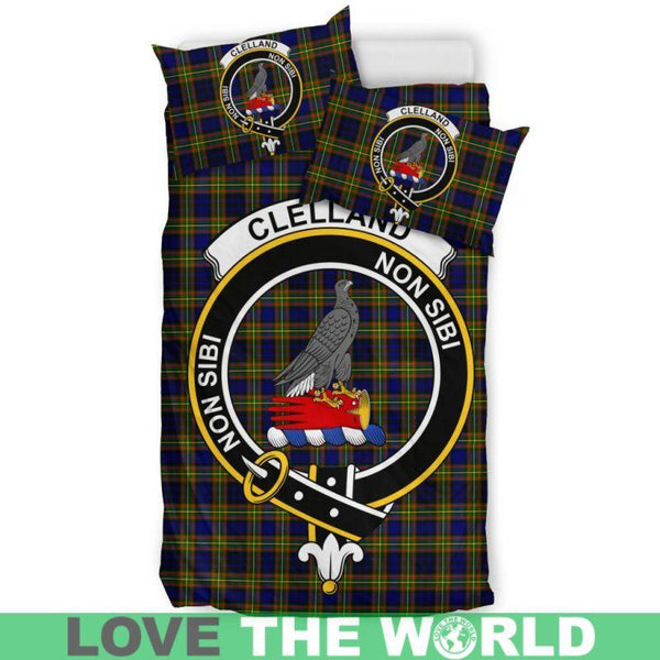 Clelland Modern Clan Badge Tartan Bedding Set K5