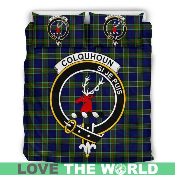 Colquhoun Modern Clan Badge Tartan Bedding Set K5