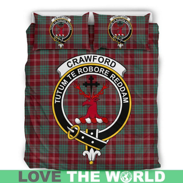 Crawford Modern Clan Badge Tartan Bedding Set K5