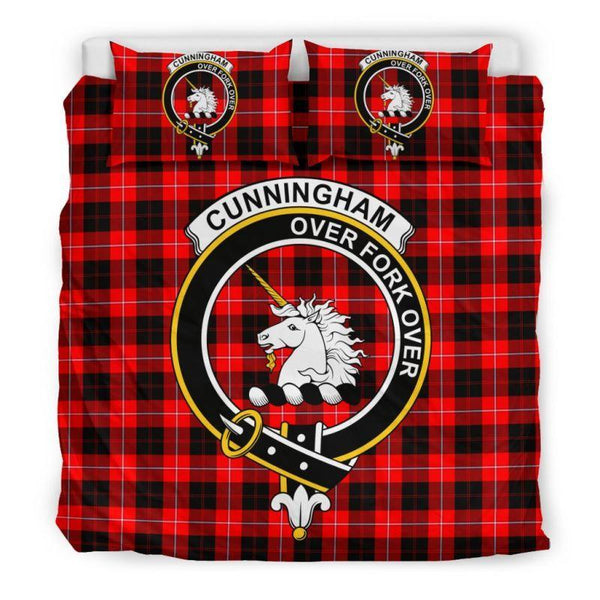 Cunningham Modern Clan Badge Tartan Bedding Set K5