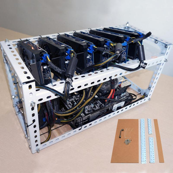 DIY Aluminum Frame Bitcoin Mining Rig Frame For 6 GPU Mining Crypto Mining Rig