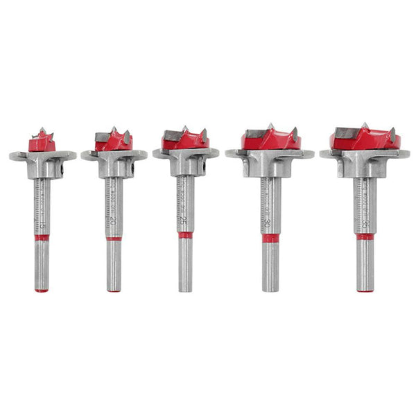 Drillpro 5Pcs Forstner Drill Bit Set 15 20 25 30 35mm Wood Auger Cutter Hex Wrench Woodworking Hole Saw For Power Tools