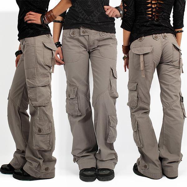 Multi-pocket Baggy Trousers Flared Cargo Pants