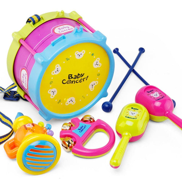 5pcs Baby Roll Drum Musical Instruments Kids Drum Set Children Toys