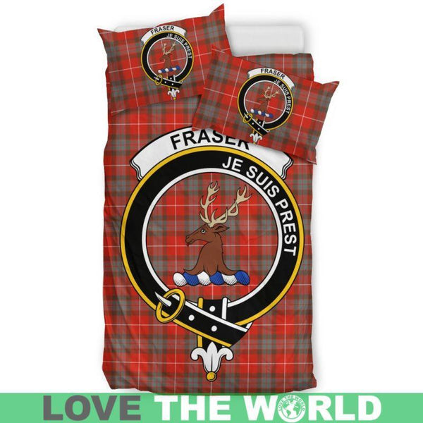 Fraser Of Lovat Weathered Clan Badge Tartan Bedding Set K7