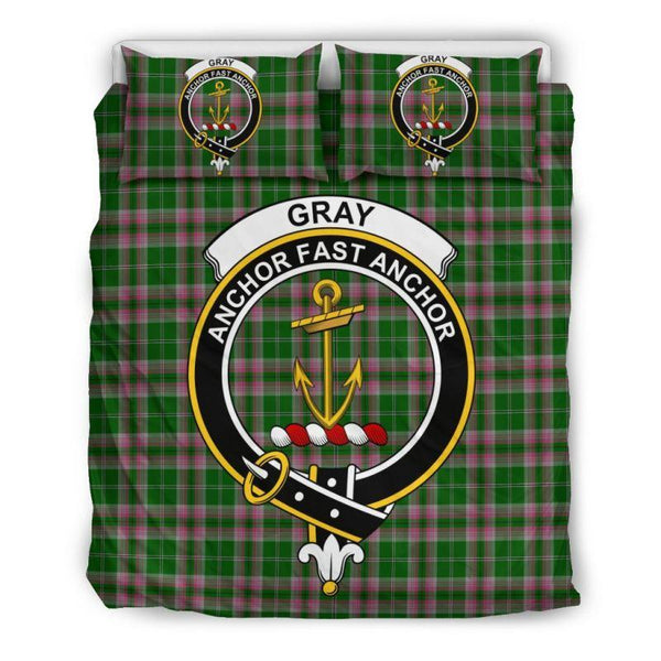 Gray Hunting Clan Badge Tartan Bedding Set K7