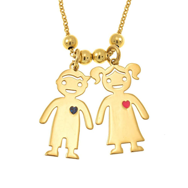 Necklace with Engraved Children Charms