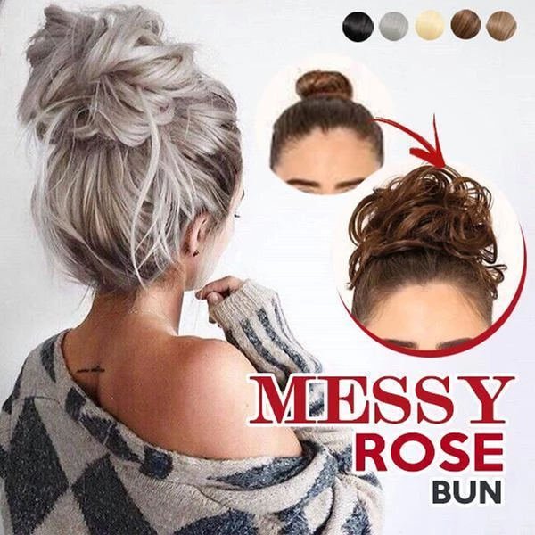 Messy Out-Of-Bed Rose Bun Scrunchie