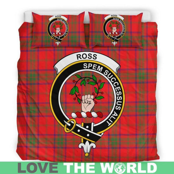 Ross Modern Clan Badge Tartan Bedding Set K7