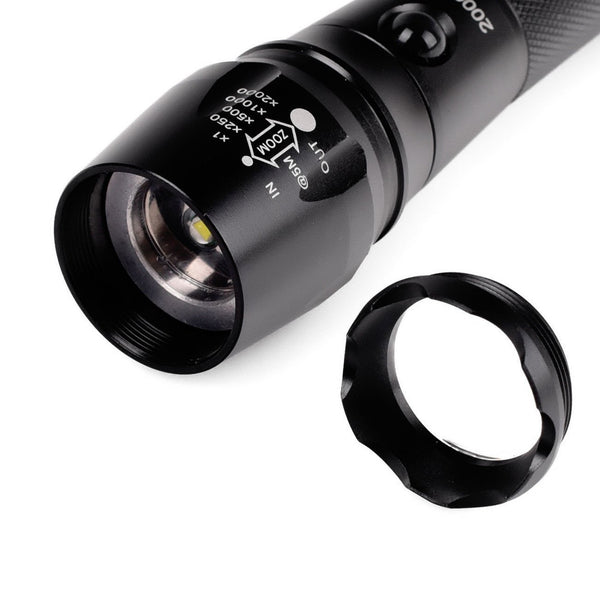 Police Military 1200 Lumen 5 Mode LED Flashlight w Batteries and Chargers- Get 2 for Only $29.95