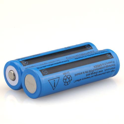 4 PCS 18650 3.7V 5000mAH Rechargeable Blue Li-ion Battery For LED Flashlight