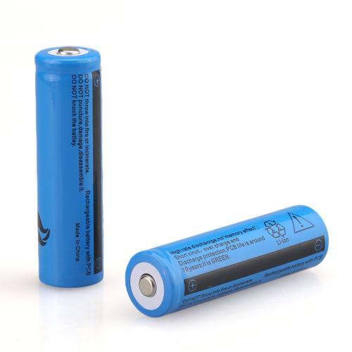 4 PCS 18650 3.7V 5000mAH Rechargeable Blue Li-ion Battery For LED Flashlight