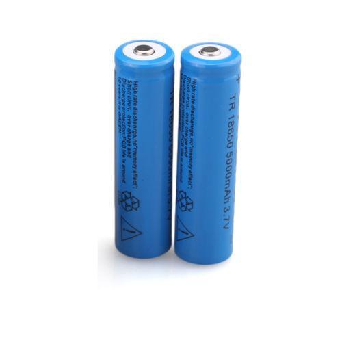 4 PCS 18650 3.7V 5000mAH Rechargeable Blue Li-ion Battery For LED Flashlight