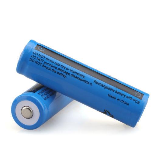 4 PCS 18650 3.7V 5000mAH Rechargeable Blue Li-ion Battery For LED Flashlight