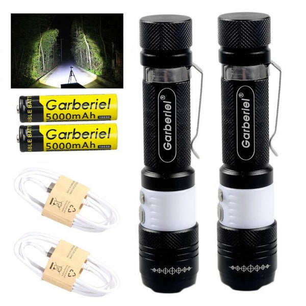 Ultrabright LED T6 Zoomable USB Rechargeable Flashlight Torch +18650 + Charger