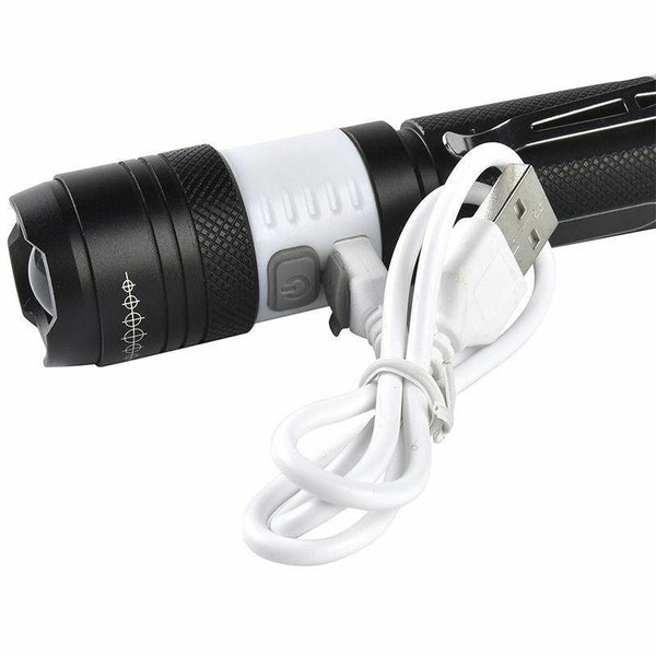 Ultrabright LED T6 Zoomable USB Rechargeable Flashlight Torch +18650 + Charger