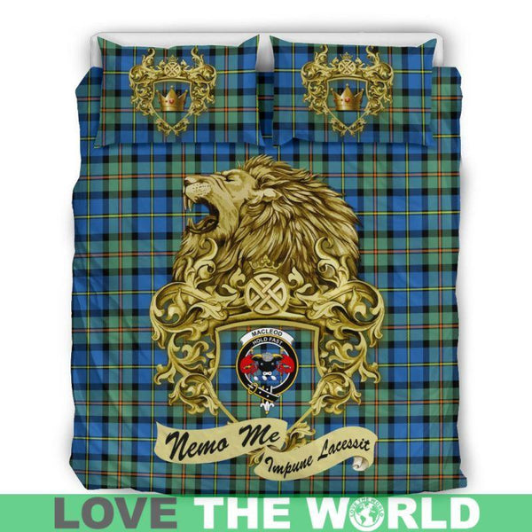 Scotland Lion Macleod Of Harris Ancient Tartan Bedding Set K7