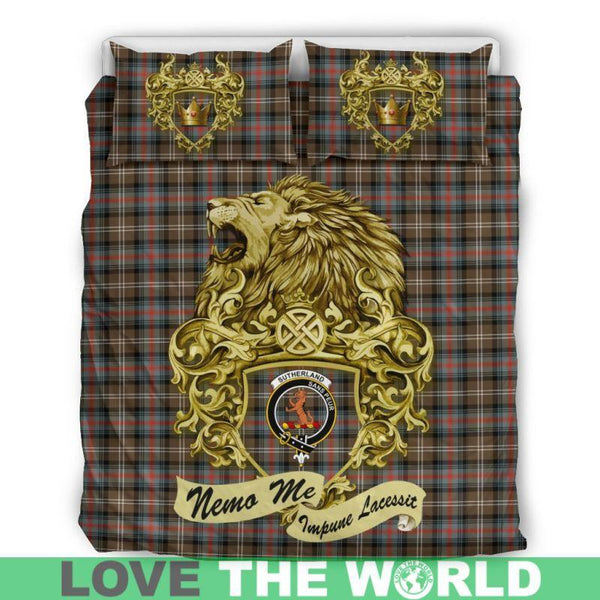 Scotland Lion Sutherland Weathered Tartan Bedding Set K7