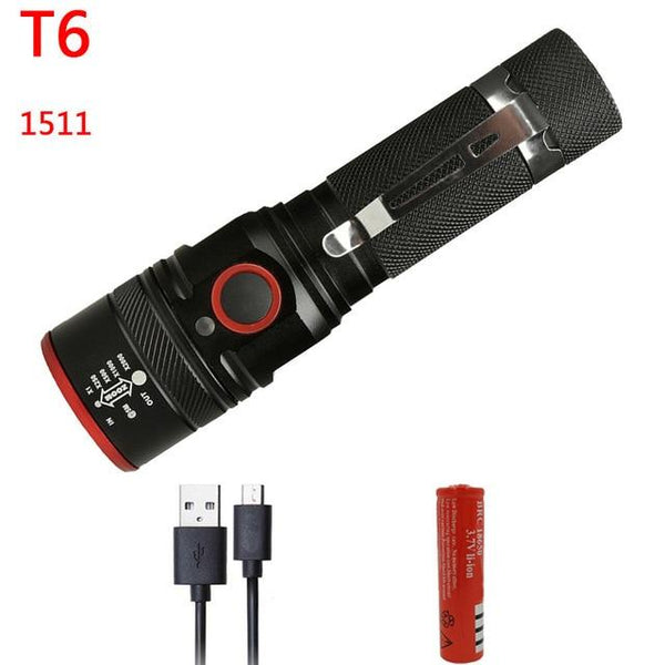 Police Tactical USB Rechargeable Led Flashlight XM L2 U3 5000L