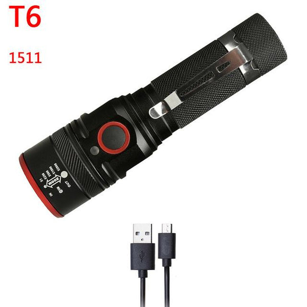 Police Tactical USB Rechargeable Led Flashlight XM L2 U3 5000L