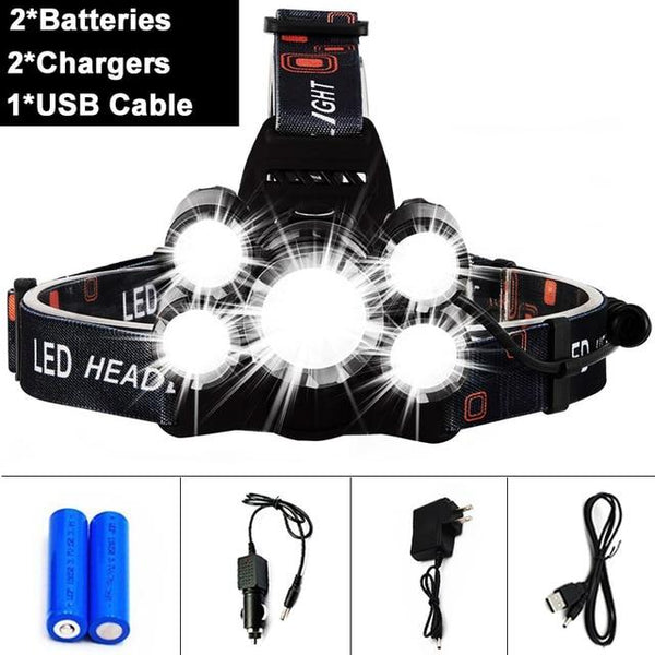 Rechargeable Waterproof Headlamps Flashlight