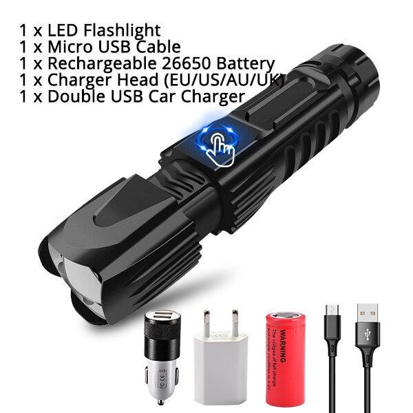 MINI Super Bright XHP90 Recharchable Flashlight
