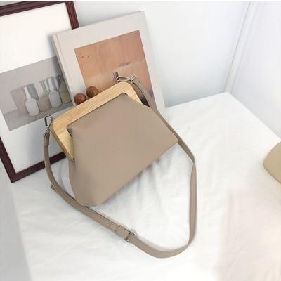 Retro Style Leather Clip Bag