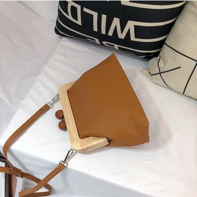 Retro Style Leather Clip Bag