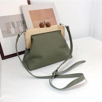 Retro Style Leather Clip Bag