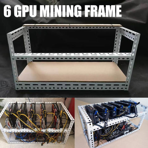 DIY Aluminum Frame Bitcoin Mining Rig Frame For 6 GPU Mining Crypto Mining Rig