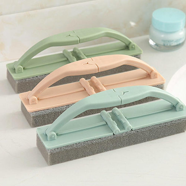 Folding Brush with Handle Household Strong Decontamination Tile Glass Cleaning Brush Sponge