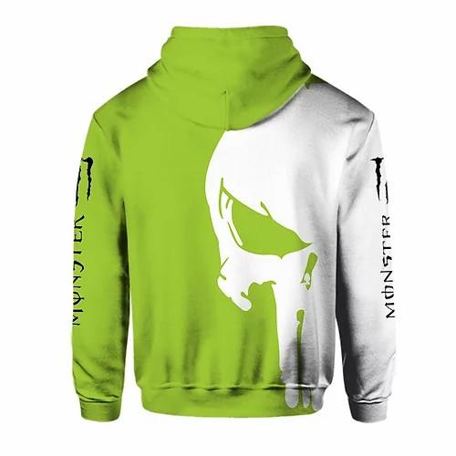 Men's Skull Print MONSTER ENERGY Hoodie