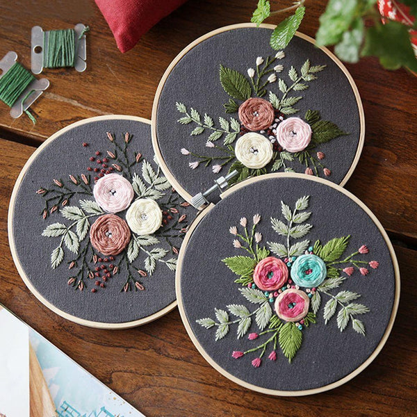 DIY Flower Hand Embroidery Kit