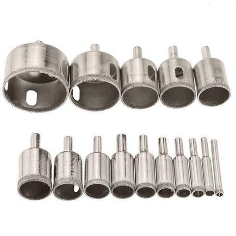 Diamond Glass Drill Bit Set (15pcs)