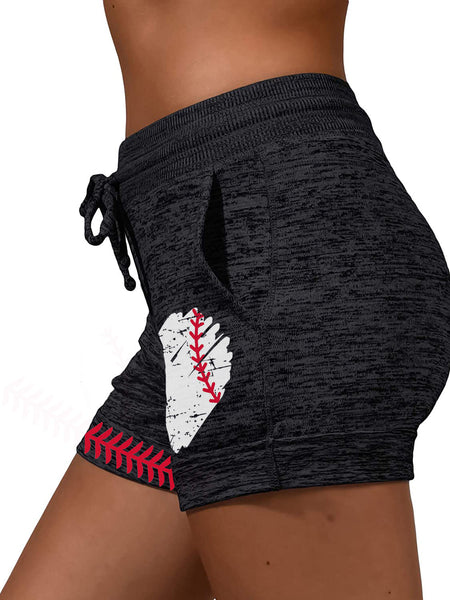 Women's Baseball Heart Casual Shorts