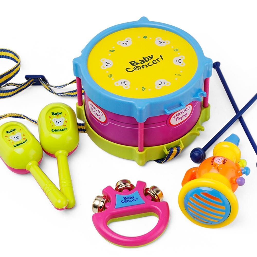 5pcs Baby Roll Drum Musical Instruments Kids Drum Set Children Toys