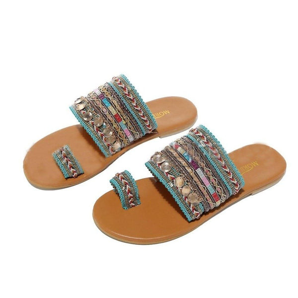 BOHEMIAN TOE RING SANDALS