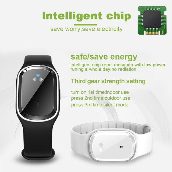 Mosquito Repellent Bracelet Ultrasonic Insect Pest Repeller Wristband