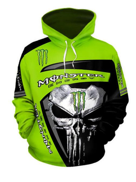 Men's Skull Print MONSTER ENERGY Hoodie