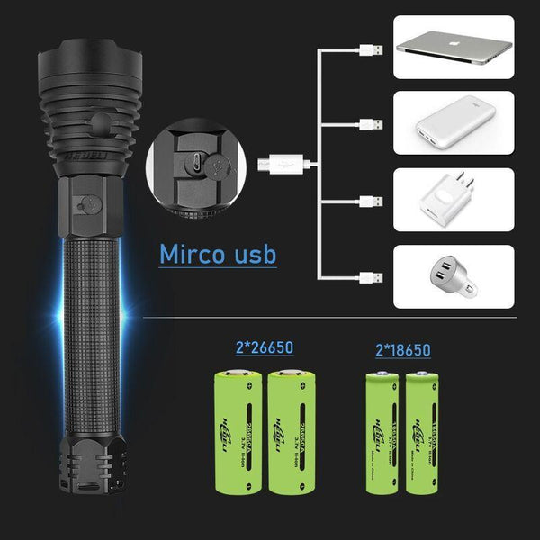 18000 Lumens XHP70.2 LED Flashlight