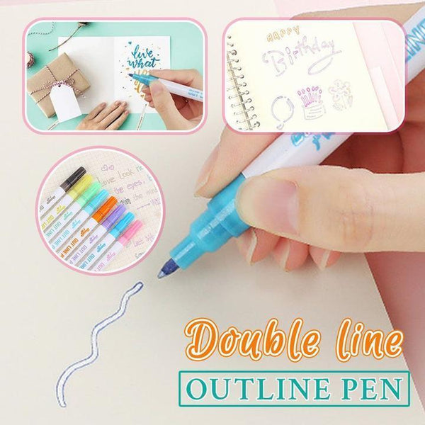 Double Line Fluorescent Pen