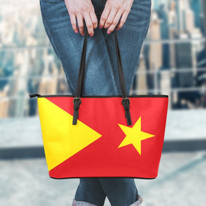 Tigray Flag Leather Tote Bag A7