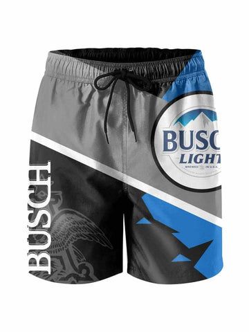 Men's Liquor Printed BUSCH LIGHT Casual Shorts