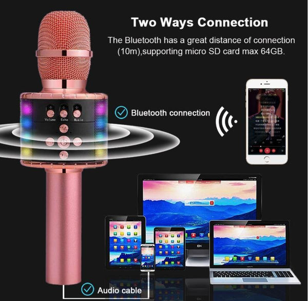 HomeSing™ Bluetooth Wireless Handheld Microphone Speaker KTV Karaoke Mic Music Player Singing Recorder