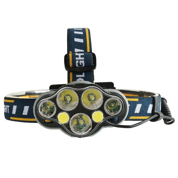 XANES 2606-7 1900LM 3*T6+2*XPE+2*COB 8 Modes Bicycle Headlamp 2*18650 Battery USB Interface